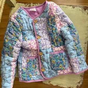 Wonder Nation Floral Patchwork Kids Jacket - Blue, Purple, Pink